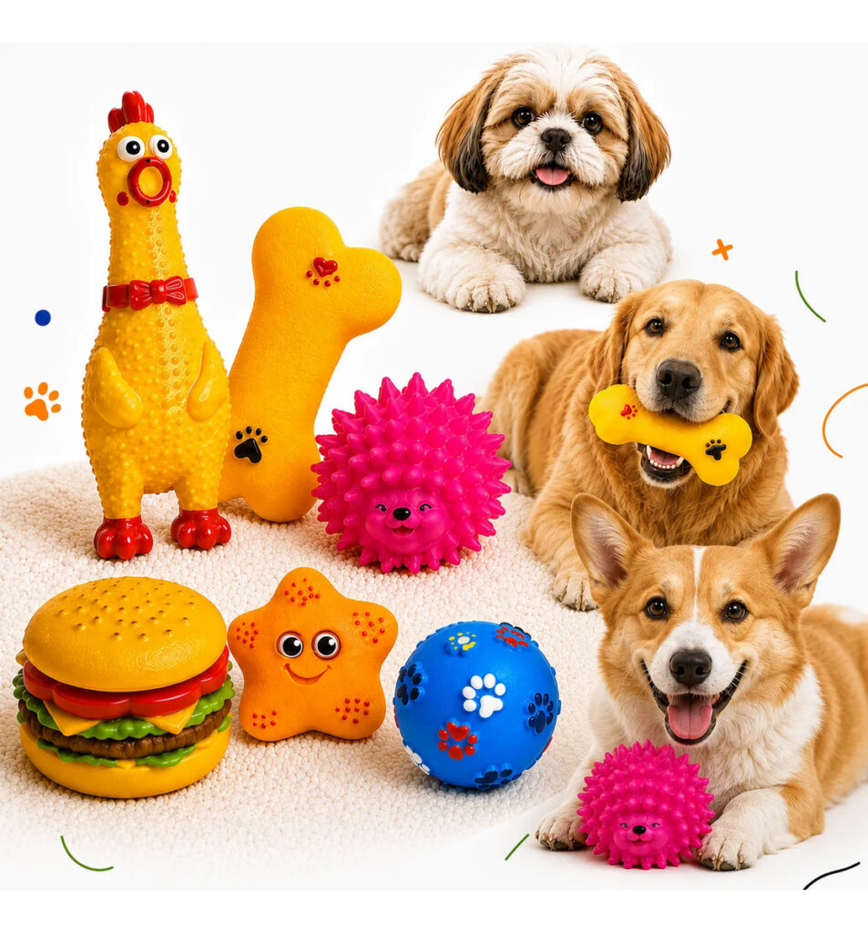 Kit 6 Brinquedos Para Cachorro Anti Estresse Mordedor Pet