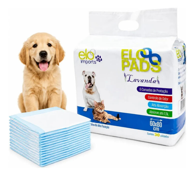 Tapete Higiênico Descartável Para Cachorro 80x60cm Lavanda