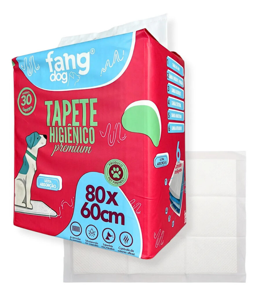 Tapete Higiênico Carvão Ativado 80×60 Cães 30un Premium Branco
