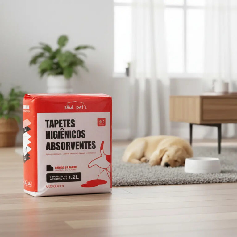 Tapete Higiênico 60x80cm Carvão Ativado Com 30un Soul Pets Cinza