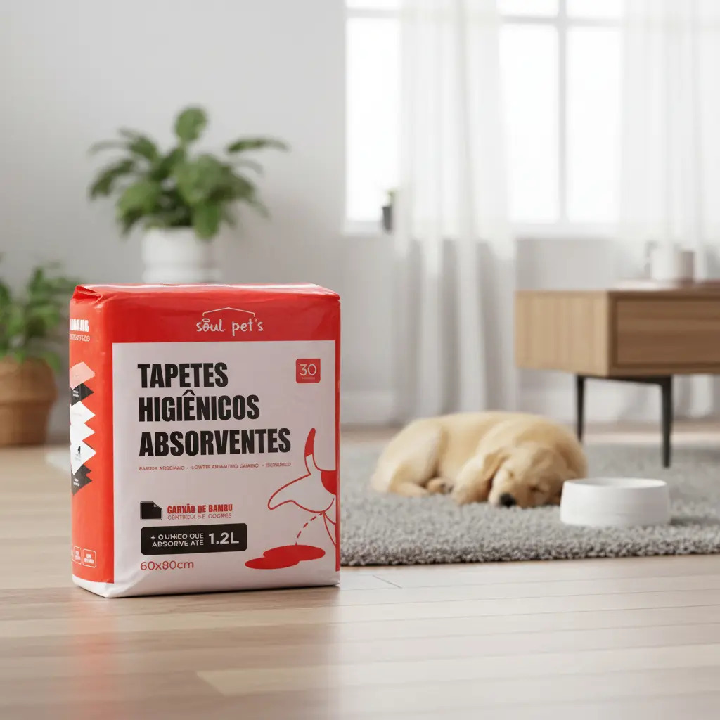 Tapete Higiênico 60x80cm Carvão Ativado Com 30un Soul Pets Cinza
