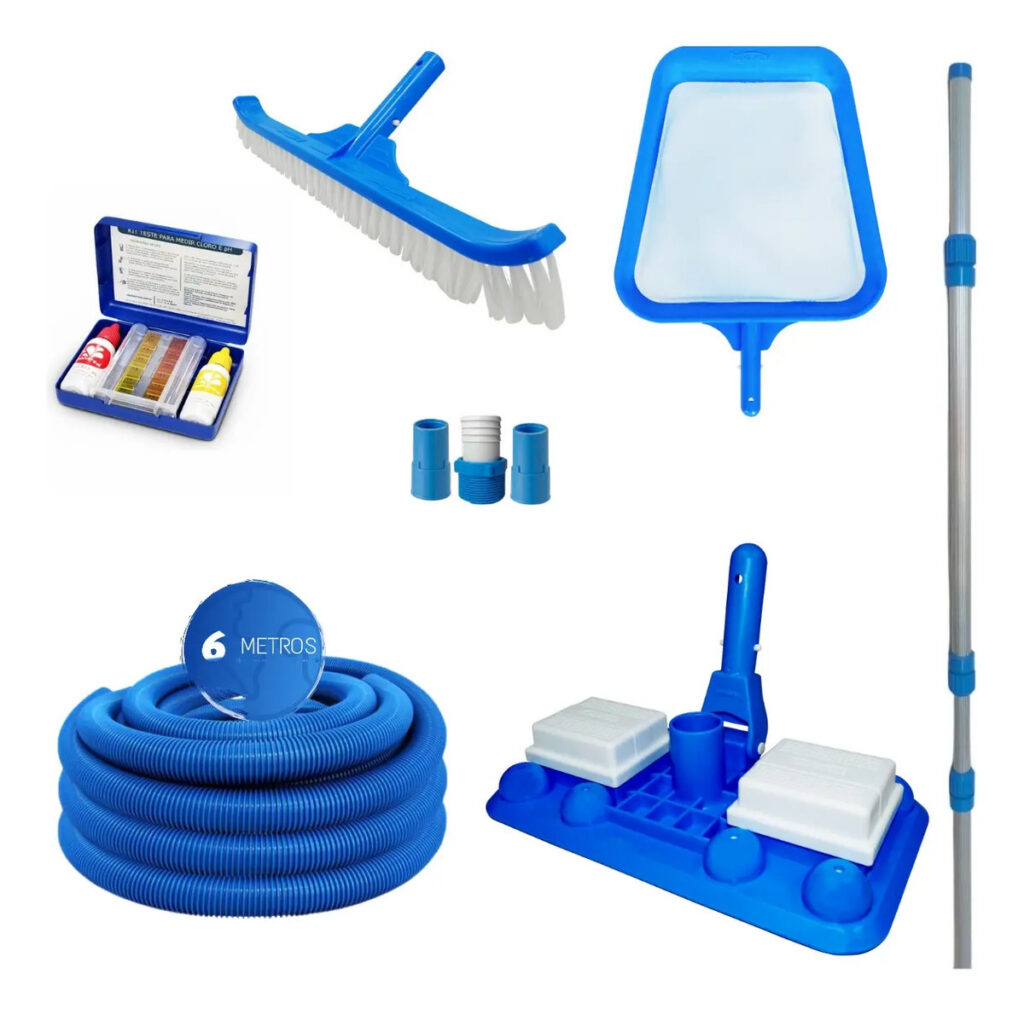 Kit Limpeza Piscina Aspirador 8 Esfera Sodramar + Mangueira