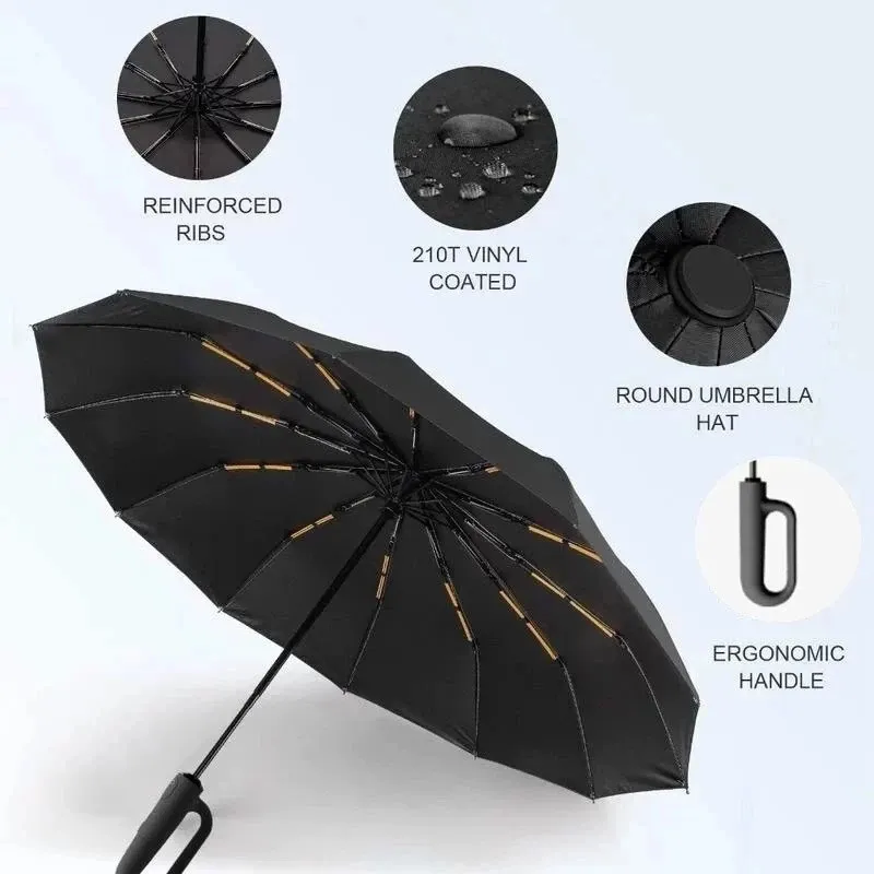 Guarda Chuva Automático Abre Reforçado Contra Vento Proteção