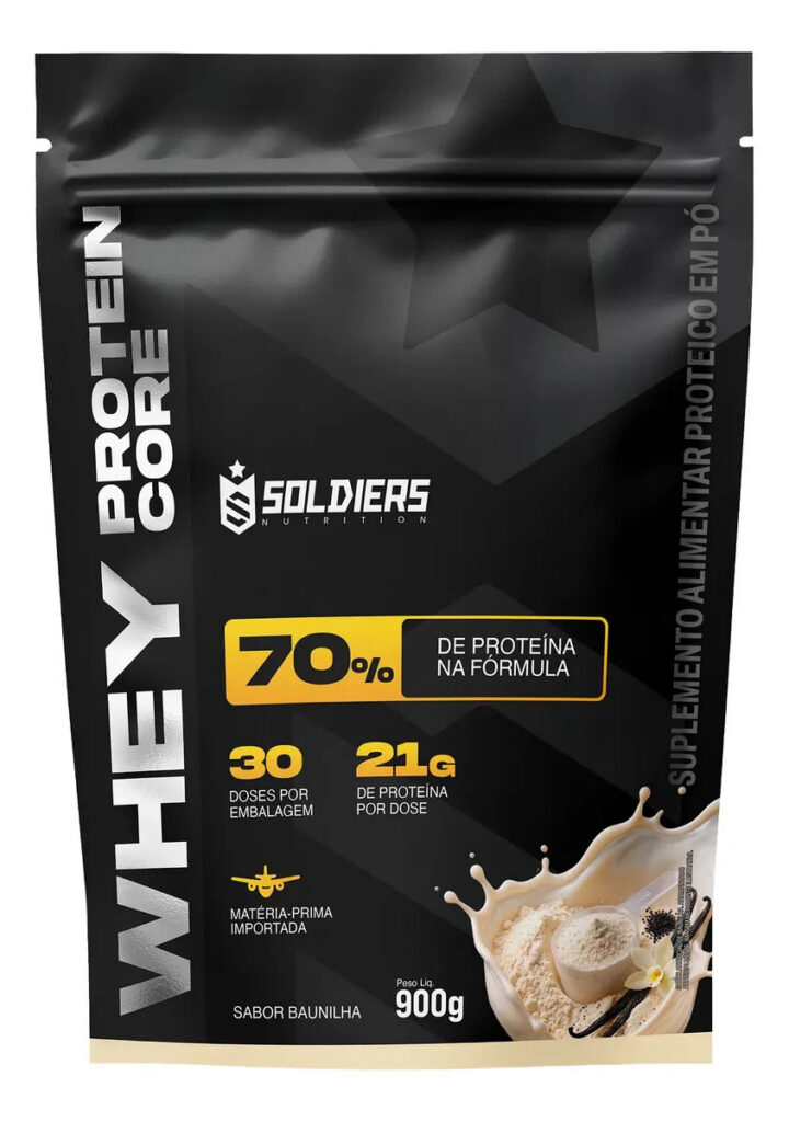 Whey Core 70% de Proteina Concentrada – Baunilha 900g – Soldiers Nutrition