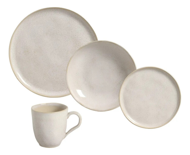 Aparelho de Jantar 16 Peças Stoneware Porto Brasil Off-White