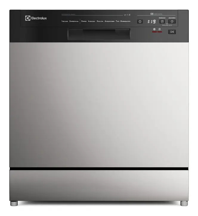 Lava-louça Electrolux Inox Com Programa Lava E Seca LS08E Cinza