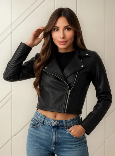 Jaqueta Feminina Courinho Com Zíper Gola Polo