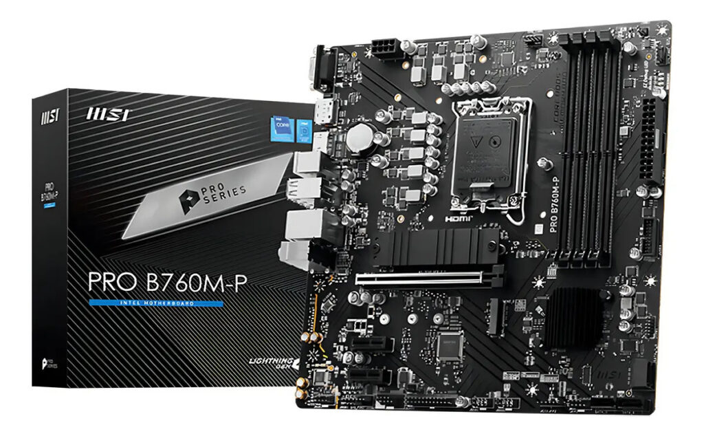 Placa Mãe Msi Pro B760 M – P, Lga 1700, Ddr5, Matx Preto