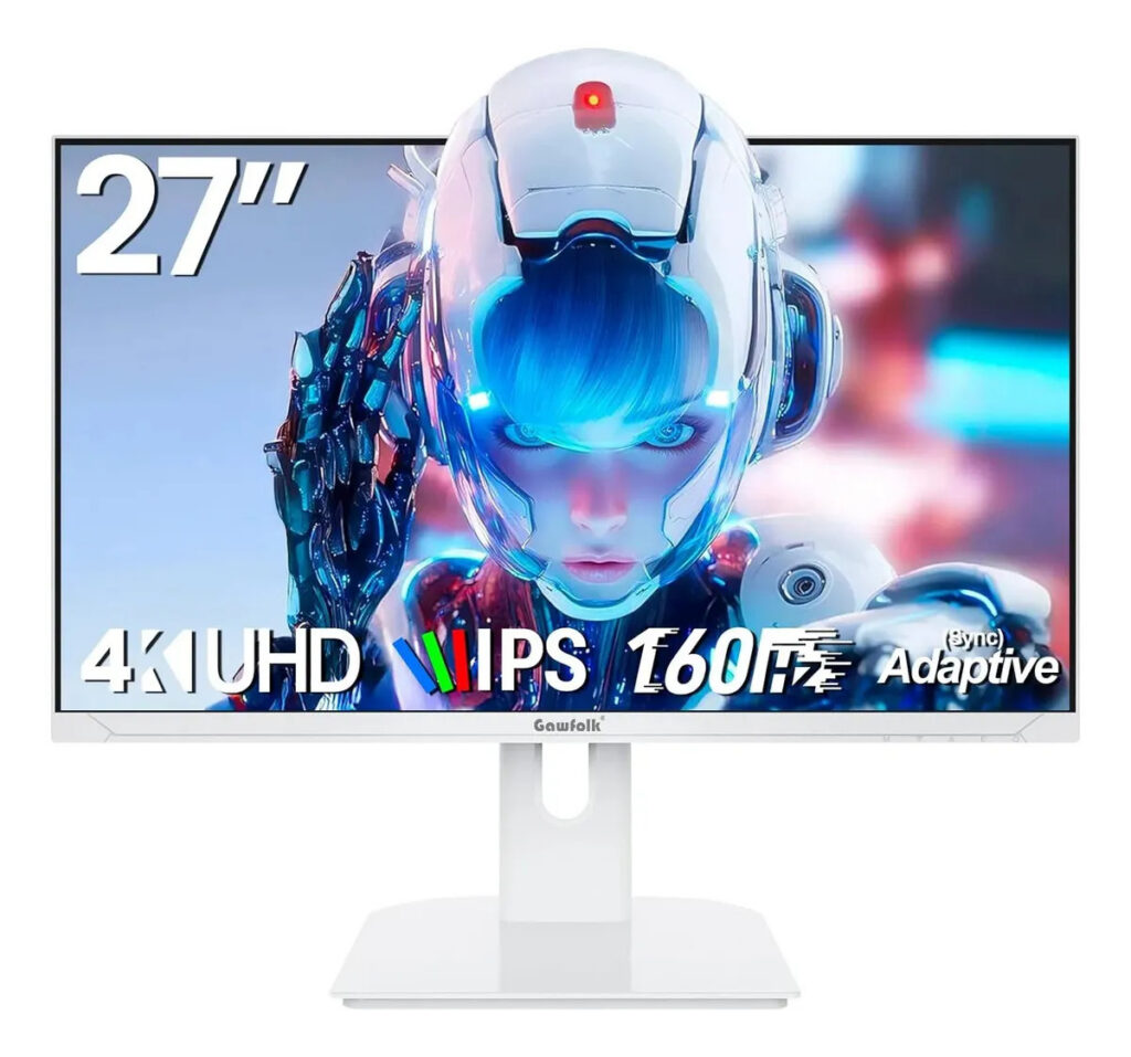 Monitor Gamer Gawfolk 27 4k Uhd Ips 160hz Branco Hdmi Dp