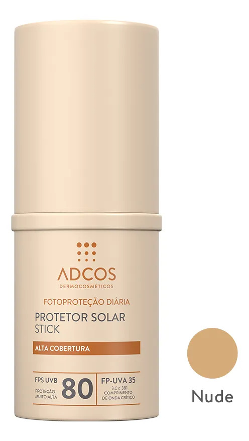 Protetor Solar Adcos Tonalizante Base Stick Fps80 17g- Nude