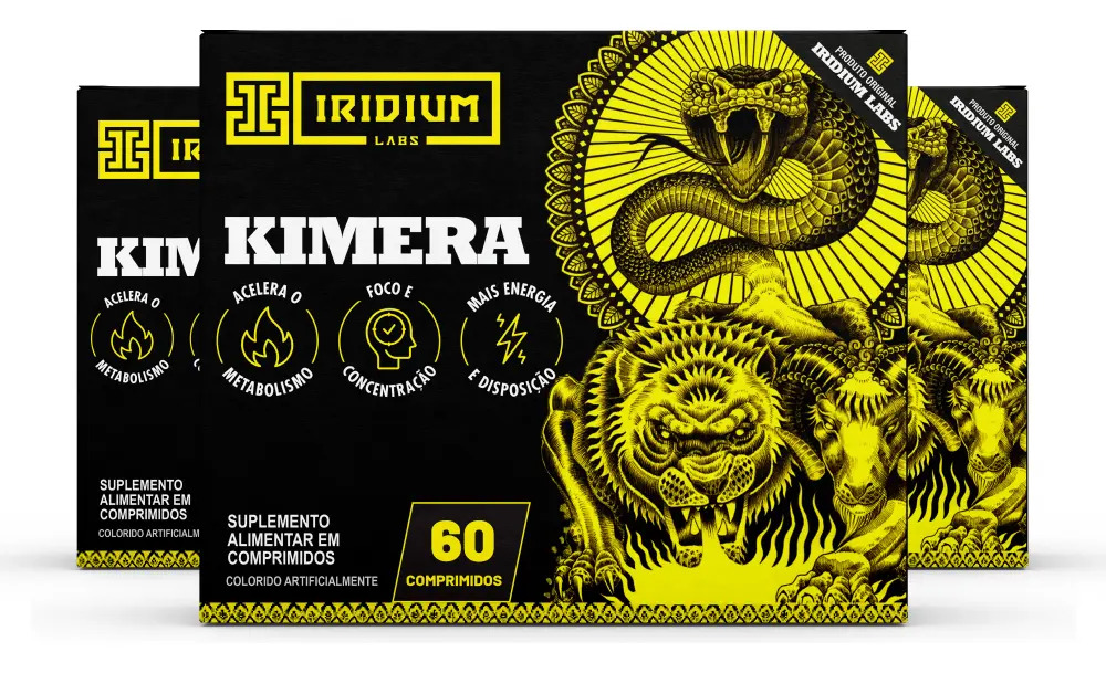 3 Kimera 60 Caps Iridium Labs Sabor Sem sabor Cafeína 180 g
