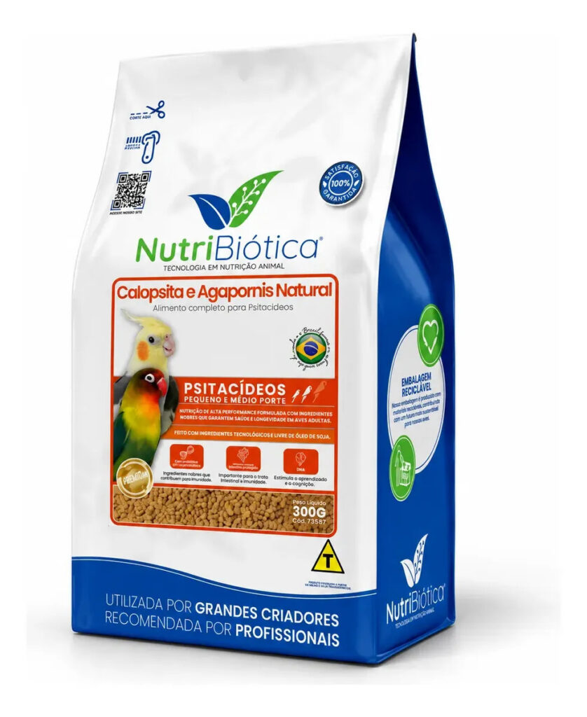 Ração Nutribiótica 300g Calopsita e Agapornis Natural Linha Super Premium