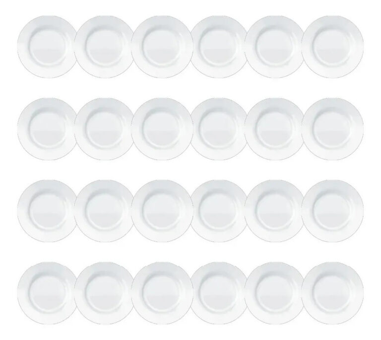 Conjunto Pratos Opaline Menu Sobremesa 24 Peças Branco Nadir