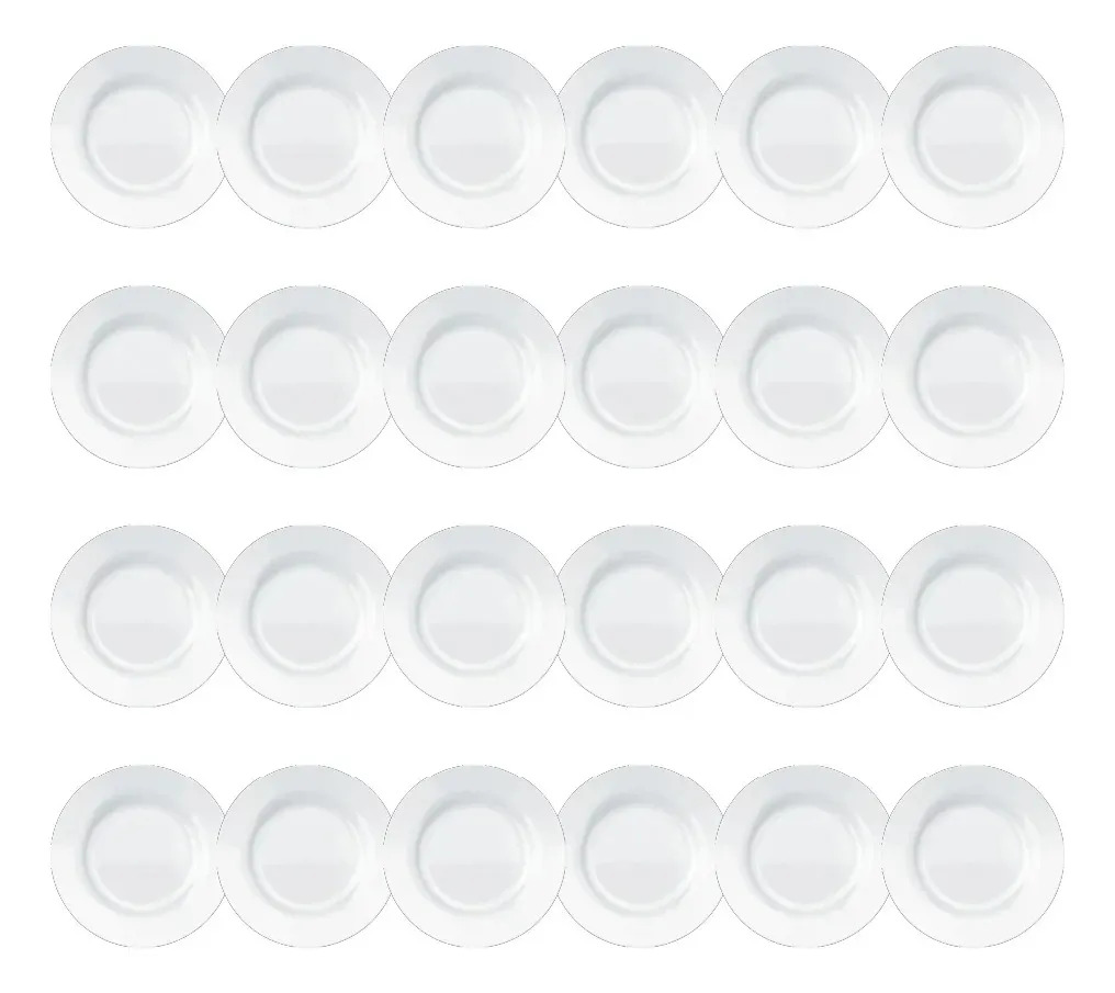 Conjunto Pratos Opaline Menu Sobremesa 24 Peças Branco Nadir