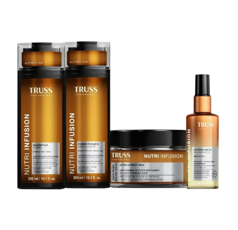 Kit Nutri infusion Truss – Shampoo 300ml, Condicionador 300ml, Mascara 180g e Óleo 60ml – Nutrição