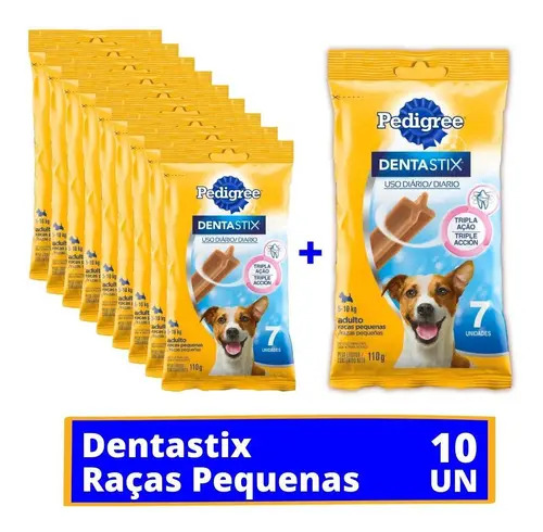 Kit C/10 Pedigree Dentastix Raças Pequenas 70 Unidades