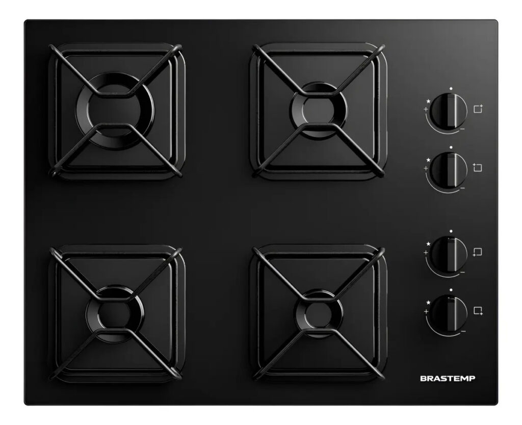 Cooktop Brastemp a Gás 4 Bocas com Grades de Ferro – BDD61BE
