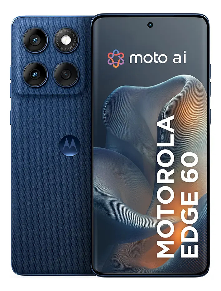 Smartphone Motorola Edge 60 5g – 512gb 12gb Ram+12gb Ram Boost, Tela Quad-curve Moto Ai 50mp Sony Camera Ultrarresistencia Militar Ip68 + Ip69 – Azul Marinho