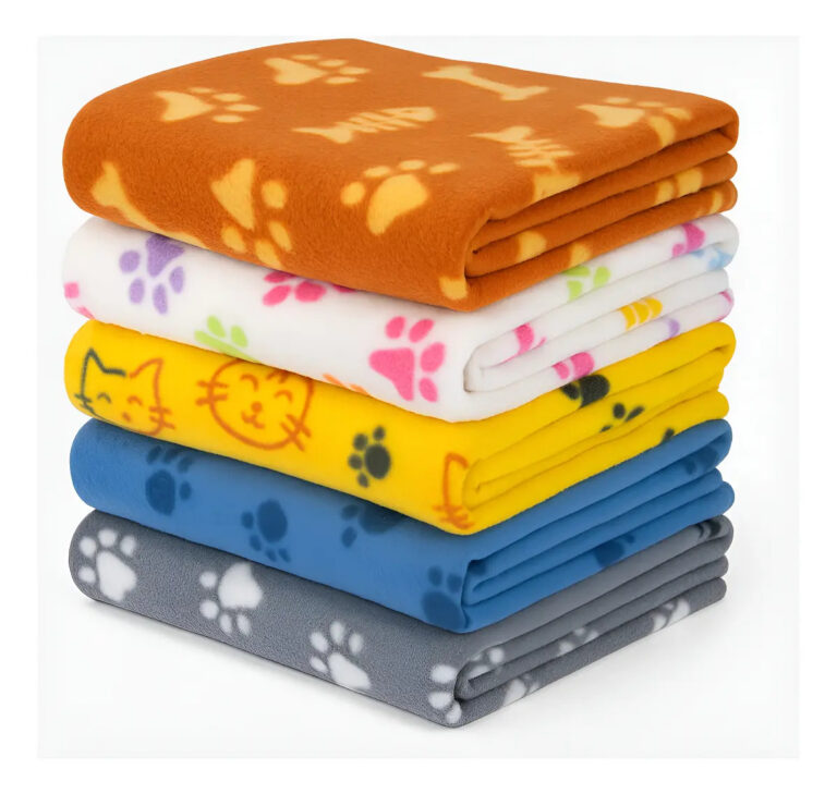 Kit 5 Mantas Soft Pet 75x60cm Colorido Cães Gatos 100% Poliéster