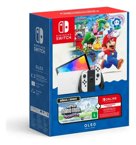 Console Nintendo Switch Oled Nintendo Bundle Super Mario Bros Wonder 3 Meses Nintendo Switch Online 64gb