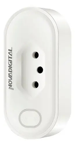 Tomada Inteligente WiFi 20A Novadigital 3 Pinos Compatível Tuya Smart Life Alexa Google Assistente 110V 220V Bivolt Branca