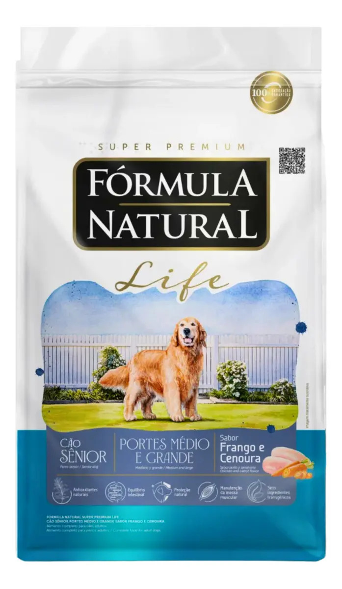 Ração Fórmula Natural cães sênior raças médias grandes Adimax 15Kg