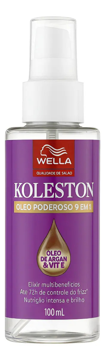 Óleo Poderoso 9 Em 1 Wella Koleston 100ml Frizz Brilho Elixir Nutrição Capilar