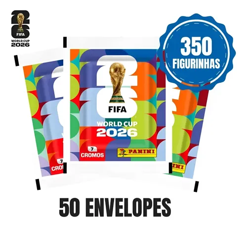 Kit Com 350 Figurinhas Da Copa Do Mundo 2026 – 50 Envelopes
