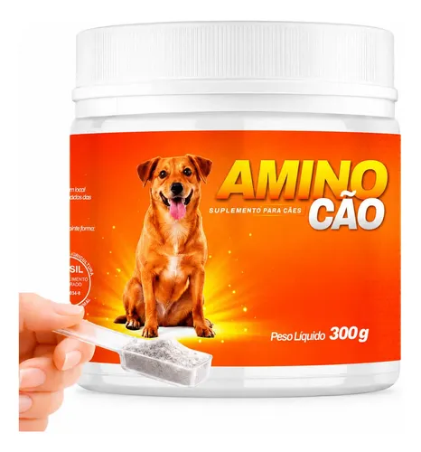 Aminocão Derme Suplemento Cães 300g Pelo Vitaminas Imunidade