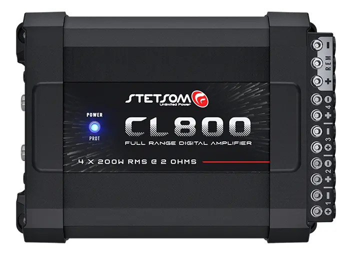Módulo Amplificador Stetsom Combat CL800 800W RMS 4 Canais para Som Automotivo
