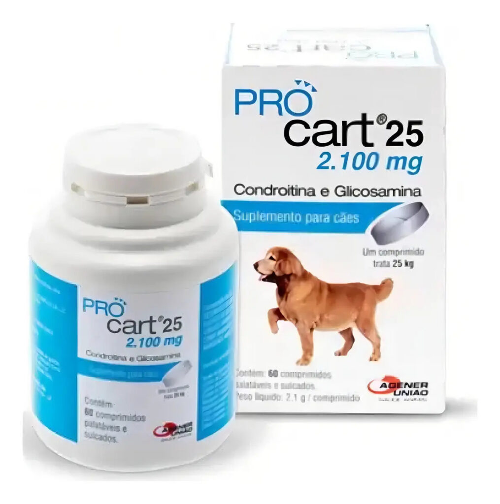 Procart Agener União Suplemento Condroitina Glucosamina Cães 60 Comprimidos