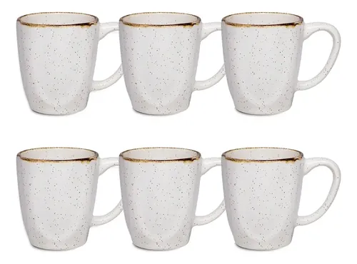 Jogo Com 6 Canecas De 260ml Em Porcelana Ryo Maresia Oxford