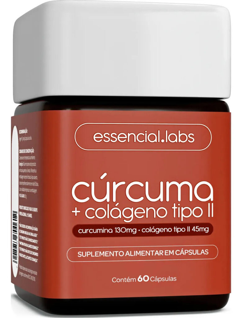 CÚRCUMA 130mg + COLÁGENO Tipo Ii 45mg – Fórmula com Máxima Concentração e Pureza – 60 Cápsulas