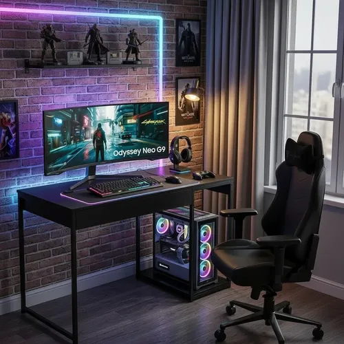Escrivaninha Gamer Mesa Para Computador Com Suporte Para Cpu