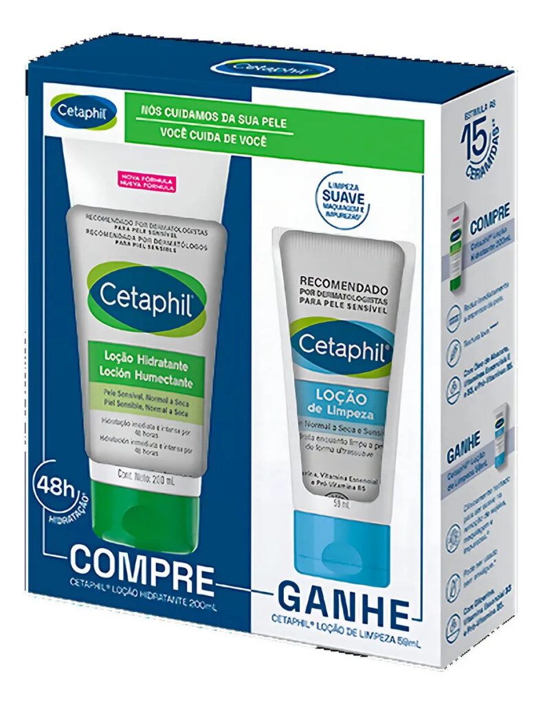 Kit Cetaphil Loção Hidratante 200ml + Loção de Limpeza 59ml