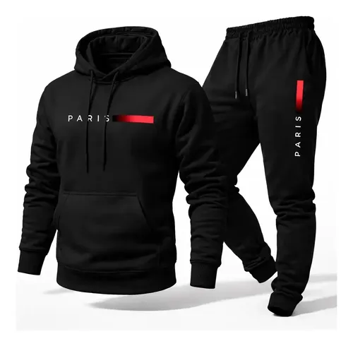 Conjunto Moletom Canguru Com Capuz E Calça Jogger Paris