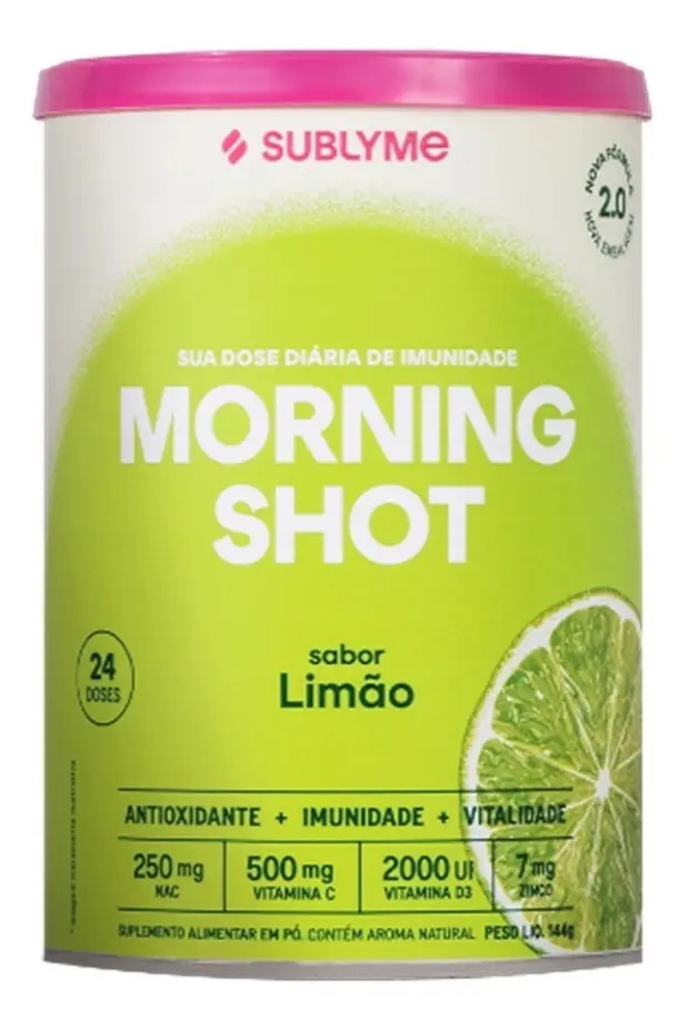 Suplemento Vitamínico Morning Shot – Sabor Limão – Classic Size (144g) – Sublyme