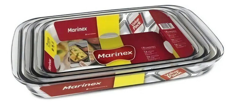 Conjunto de fontes Marinex de 3 peças em vidro
