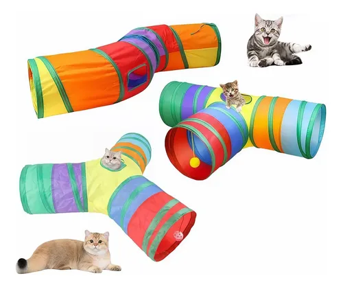 Brinquedo Para Pets Túnel Labirinto Para Gatos Colorido