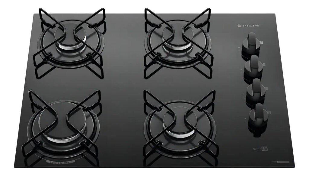 Cooktop 4 Bocas Atlas Agile Up Mesa Vidro Mega Chama Bivolt – R$ 349,9