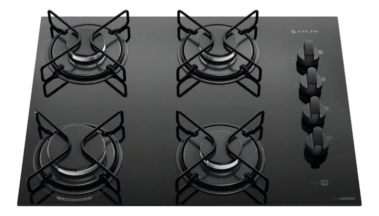 Cooktop 4 Bocas Atlas Agile Up Mesa Vidro Mega Chama Bivolt – R$ 349,9