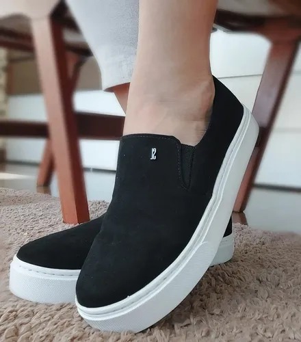 Slip On Santa Lolla Na Cor Suede Preto – 01ac
