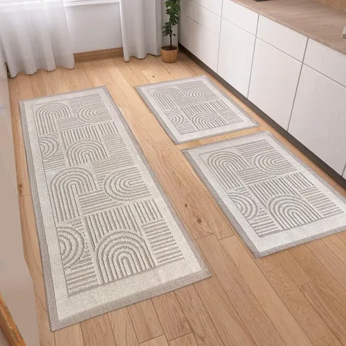 Kit Tapetes Passadeira 3 Peças Linea Luxo Tear Para Cozinha