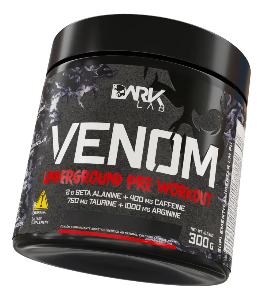 Pre Treino Venom 300g Limão Dark Lab – 60 Doses