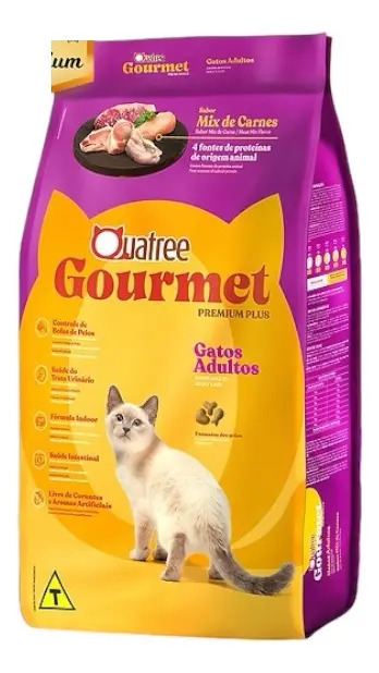 Nutrisantos Quatree Ração Premium Especial Gourmet Gatos Adultos Mix De Carnes 10kg