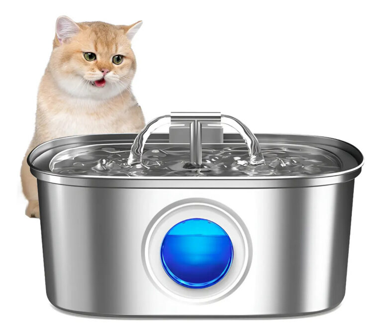 Newpet Fonte De Água De Aço Inoxidável Para Gatos E Cãe 3.2l Cor Prateado