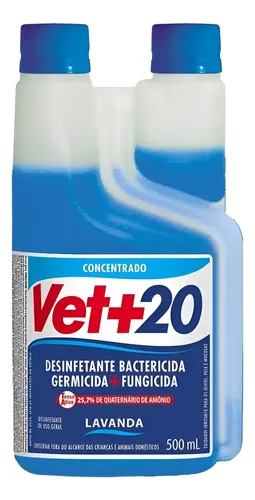 Desinfetante Bactericida Fungicida Concentrado Vet+20 500ml