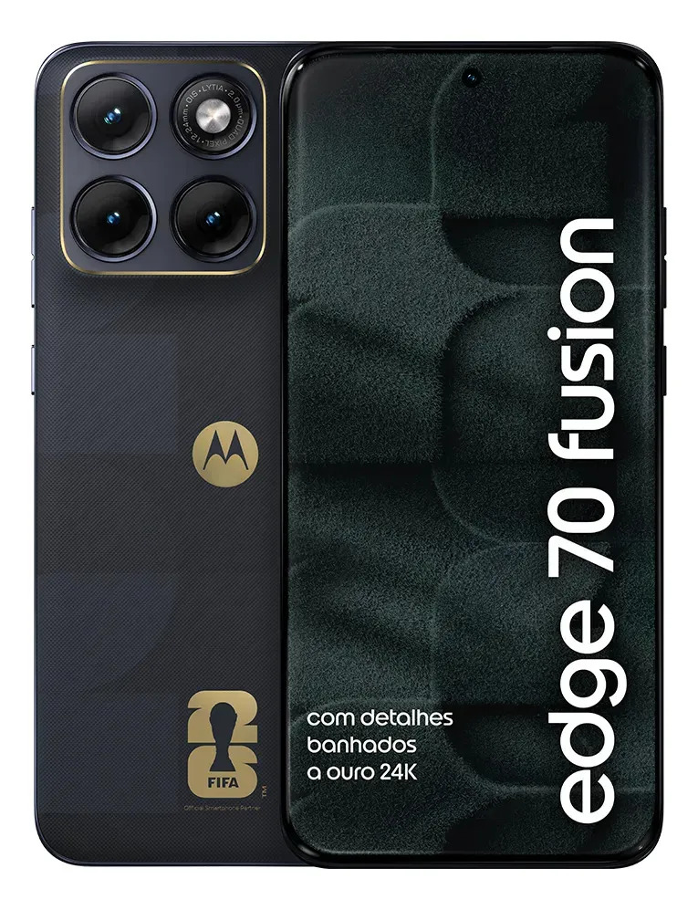 Smartphone Motorola Edge 70 Fusion 5g Fifa World Cup Collection – 256gb 24gb (8gb Ram + 16gb Ram Boost), Camera 50mp Sony Lytia 710, Tela 1.5k Extreme Amoled – Grafite