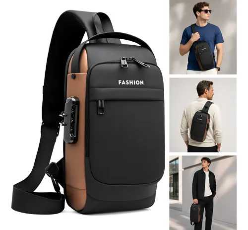 Bolsa Shoulder Tiracolo Antifurto Usb Impermeável Masculina