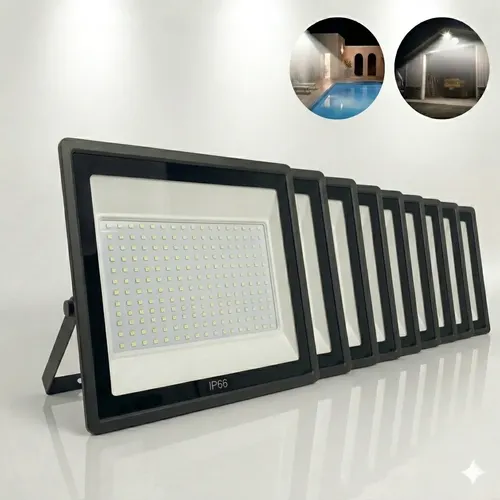 Kit 10 Refletor Led Grande 1000w Campo De Futebol Ip66 Frio